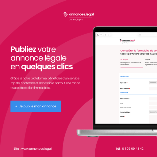 Annonces Légales - Publiez vos annonces légales